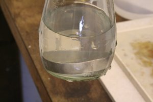 silver has been in pickle for a 5 minutes and is starting to go white