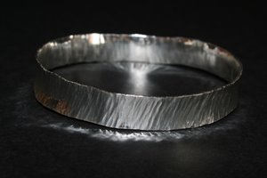 finished sterling silver hammered bangle