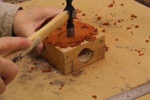 finish packing the delft clay into the second ring