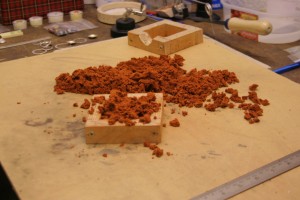 putting delft clay in base casting ring